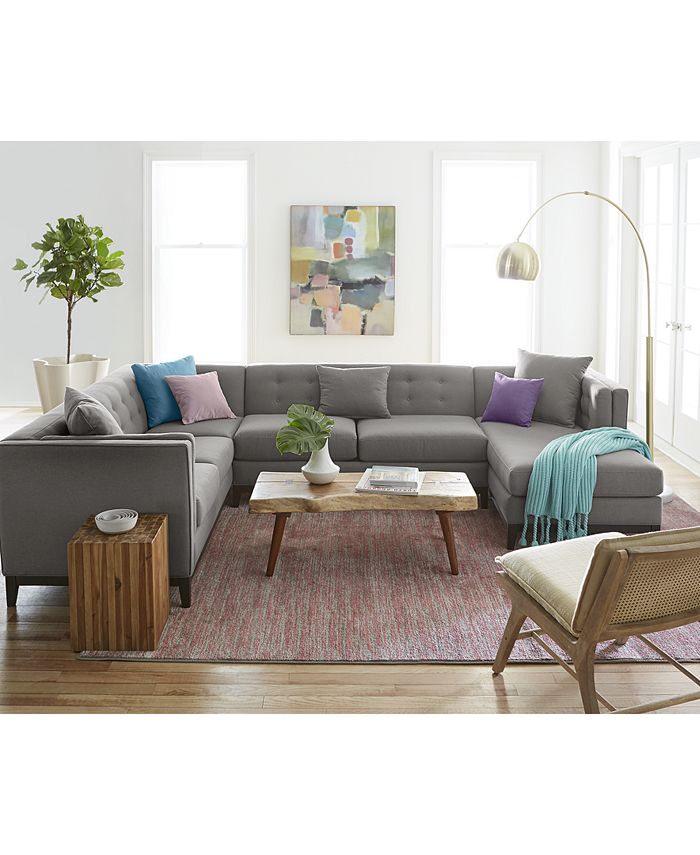 Furniture Braylei 2Pc. Tufted Back Sectional with Apartment Sofa & 3