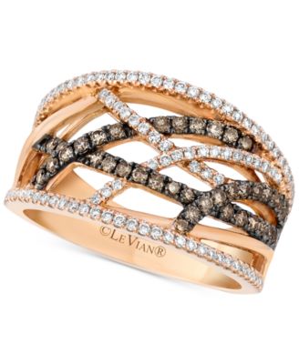 Chocolatier&reg; Weave-Style Ring (3/4 ct. t.w.) in 14k Rose Gold