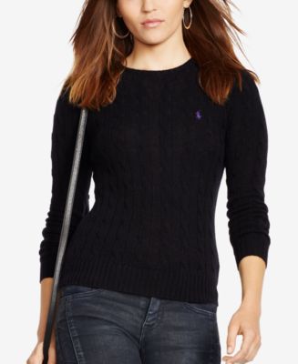 Polo Ralph Lauren Cable-Knit Cotton Sweater - Sweaters - Women - Macy's