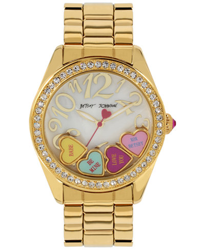 Betsey Johnson Women's Gold-Tone Bracelet Watch 40mm BJ00048-181