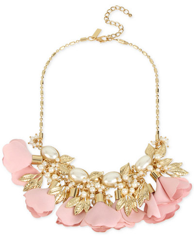 M. Haskell for INC International Concepts Gold-Tone Imitation Pearl Flower Statement Necklace, Only at Macy's
