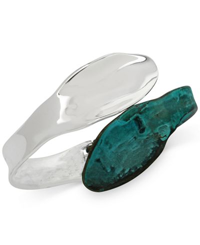 morris robert lee soho sculptural hinged bracelet silver bangle patina tone bracelets