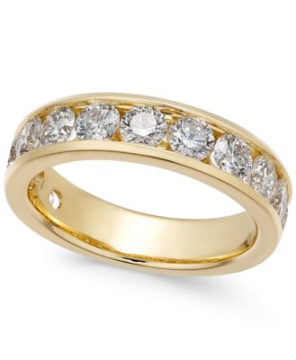 diamond channel band yellow gold