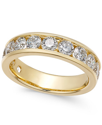 Macy's Certified Diamond Channel Band (2 ct. t.w.) in 14k White or Yellow  Gold & Reviews - Rings - Jewelry & Watches - Macy's