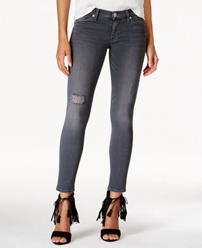 Hudson Jeans Ripped Stormy Horizon Wash Super-Skinny Ankle Jeans