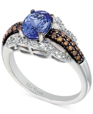 image of Le Vian Chocolatier Tanzanite (1 ct. t.w.) and Diamond (3/8 ct. t.w.) Ring in 14k White Gold