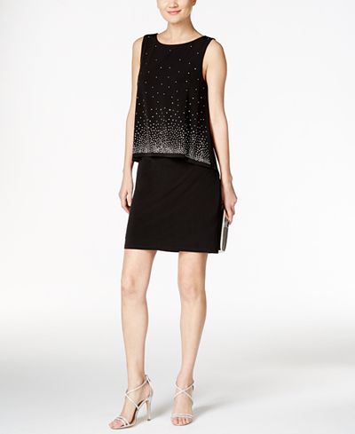 Jessica Howard Embellished Popover Sheath Dress