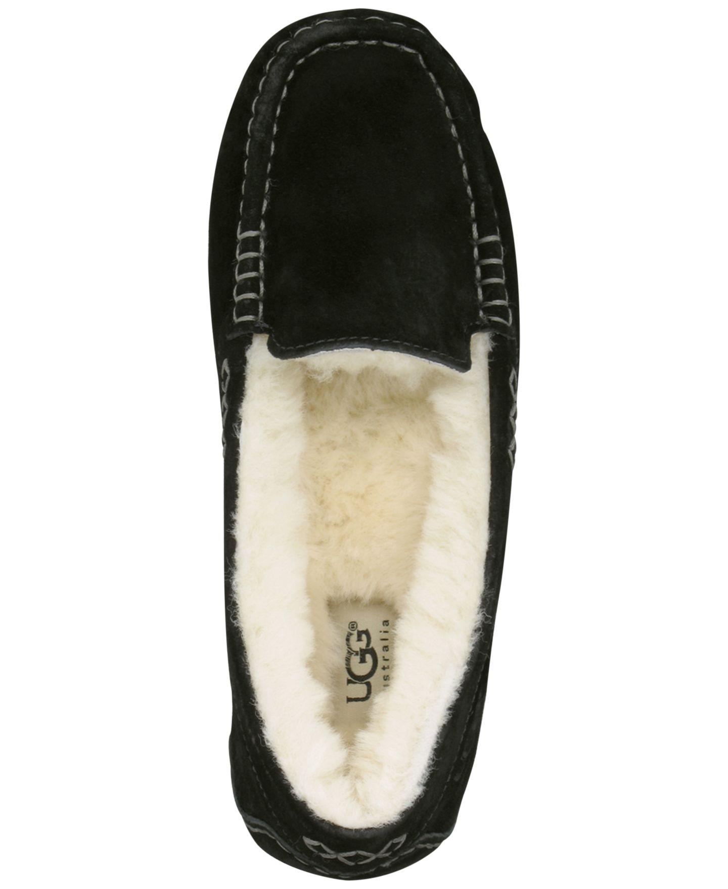 Женские тапочки UGG® Ansley Slip On Moccasin Slippers, цвет: Чёрный — фото 3