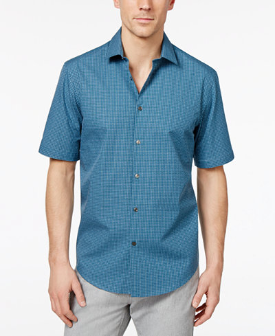 Alfani Men's Grid-Pattern Shirt, Only at Macy's