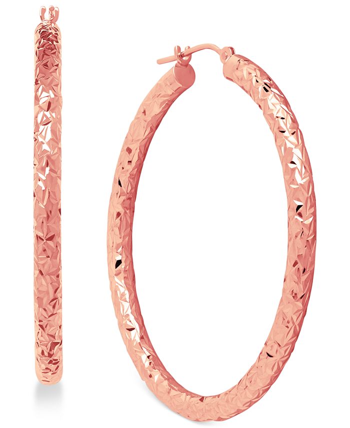 Macy's rose gold hoop earrings discount
