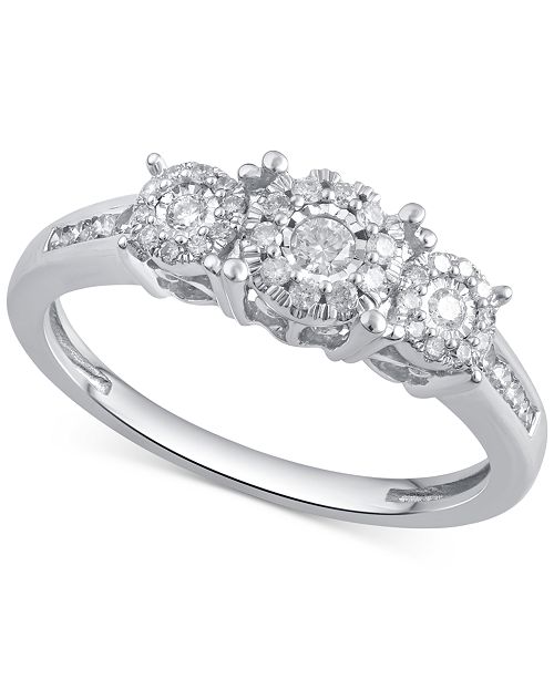 Macy S Diamond Engagement Ring 1 3 Ct T W In 14k Gold Rose Gold