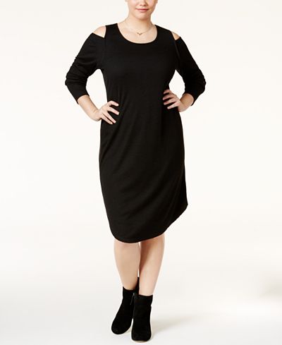 RACHEL Rachel Roy Trendy Plus Size Ribbed-Knit Dress