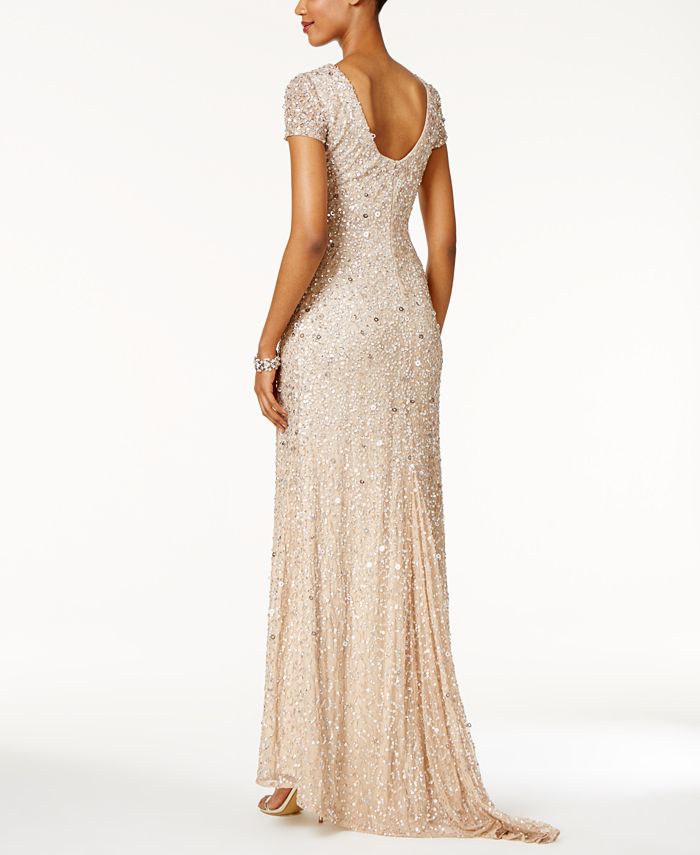 Adrianna Papell Petite Scoop-Back Sequin Gown & Reviews - Dresses ...