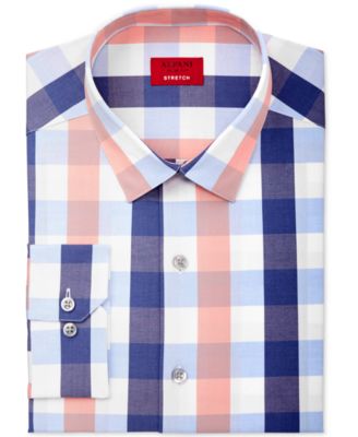 Neiman Marcus Trim Fit Large Gingham Dress Shirt Light Blue ...