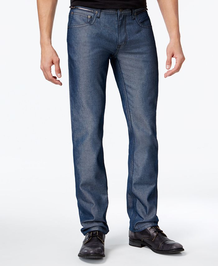 INC International Concepts I.N.C. Men's Slim Straight Fit Navy Chambray ...