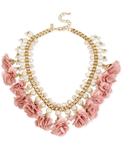 M. Haskell for INC International Concepts Gold-Tone Imitation Pearl and Flower Statement Necklace, Only at Macy's