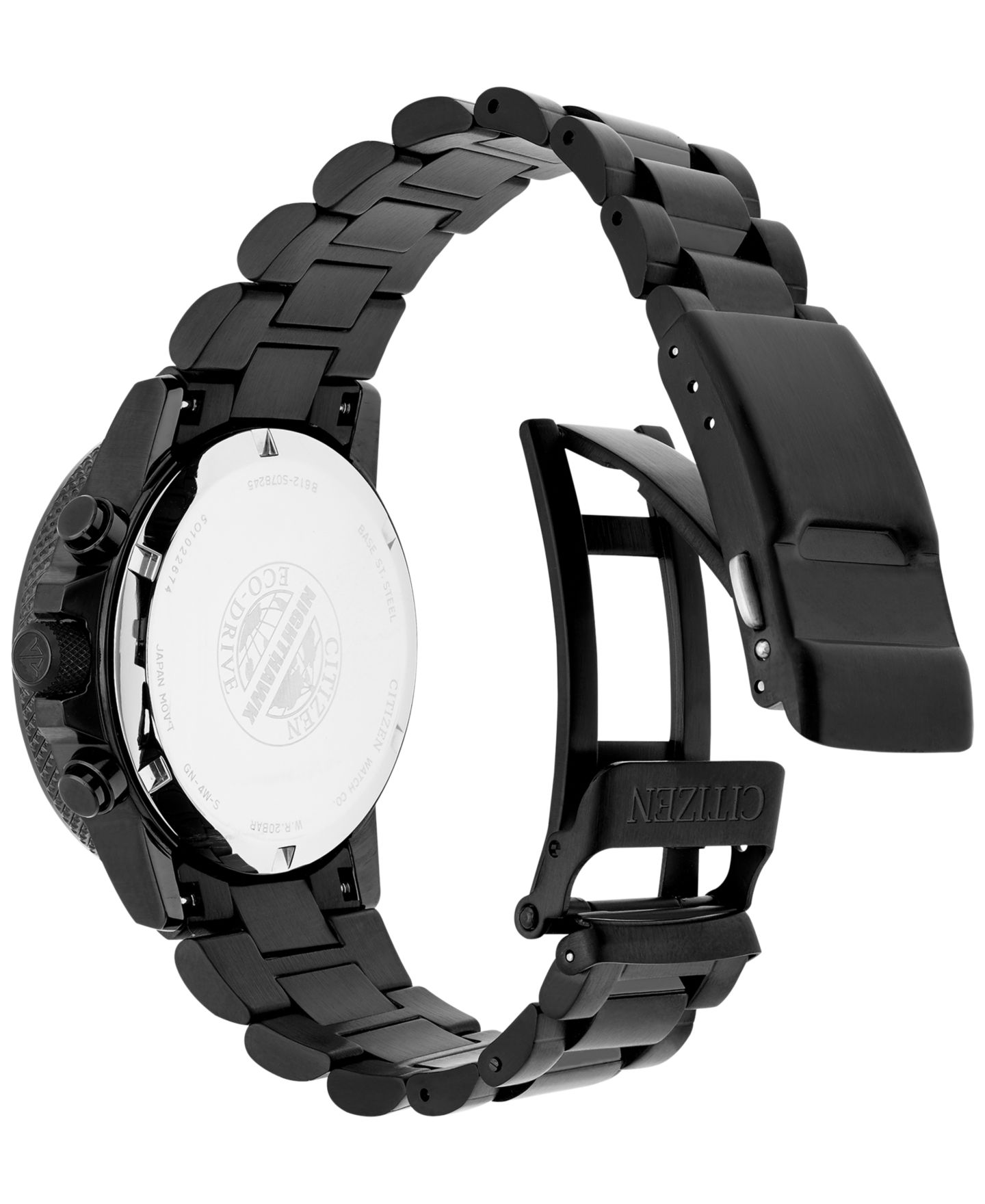 Мужские часы Citizen Chronograph Eco-Drive Nighthawk Black Ion Plated Stainless Steel Bracelet Watch 43mm CA0295-58E — фото 4