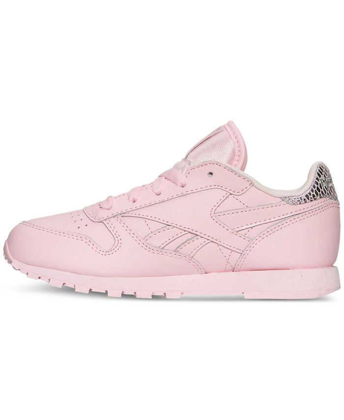 Reebok Little Girls' Classic Leather Casual Sneakers from Finish Line ...