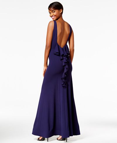 Sequin Hearts Juniors' V-Back Ruffled Gown, A Macy's Exclusive Style