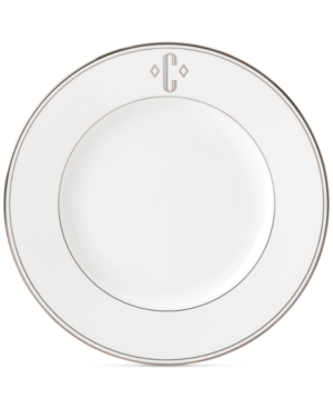 Lenox Federal Platinum Monogram Dinner Plate Block Letters