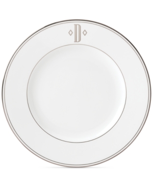 Lenox Federal Platinum Monogram Dinner Plate Block Letters