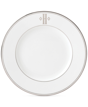 Lenox Federal Platinum Monogram Dinner Plate Block Letters