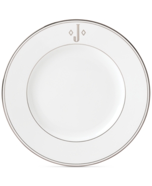 Lenox Federal Platinum Monogram Dinner Plate Block Letters
