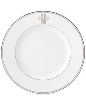 Lenox Federal Platinum Monogram Dinner Plate Block Letters