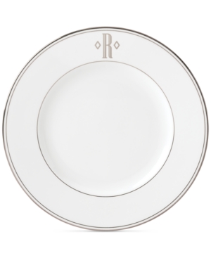 Lenox Federal Platinum Monogram Dinner Plate Block Letters