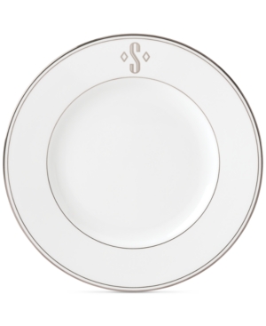 Lenox Federal Platinum Monogram Dinner Plate Block Letters