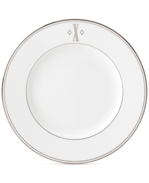 Lenox Federal Platinum Monogram Dinner Plate Block Letters
