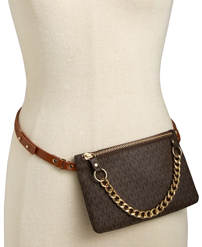 Shaded vagt gravid Michael Kors Signature Leather Fanny Pack & Reviews - Handbags &  Accessories - Macy's