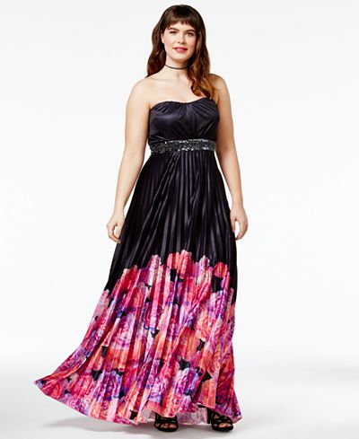 City Chic Trendy Plus Size Helena Strapless Gown