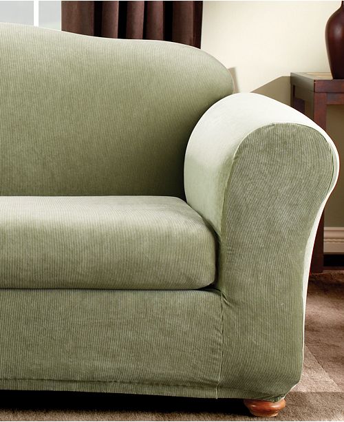Sure Fit Stretch Stripe 2Piece Loveseat Slipcover & Reviews