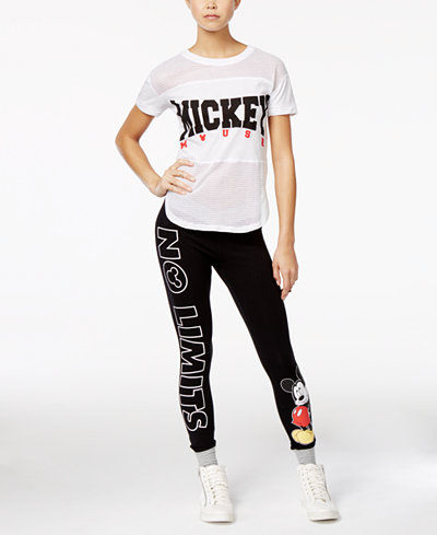 Hybrid Juniors' Disney Mickey Mouse Graphic T-Shirt & Leggings