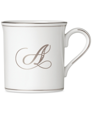 Lenox Federal Platinum Monogram Mug Script Letters