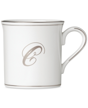 Lenox Federal Platinum Monogram Mug Script Letters