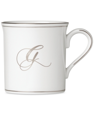 Lenox Federal Platinum Monogram Mug Script Letters