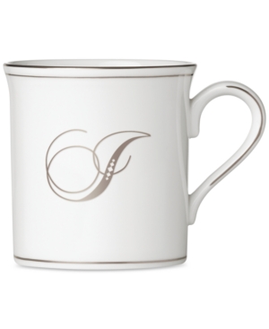 Lenox Federal Platinum Monogram Mug Script Letters