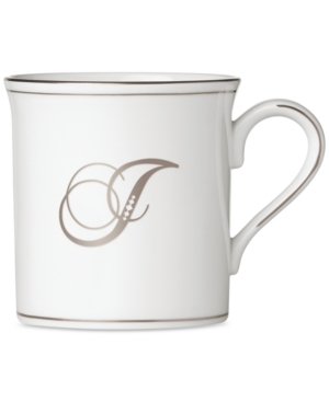 Lenox Federal Platinum Monogram Mug Script Letters