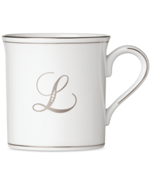 Lenox Federal Platinum Monogram Mug Script Letters