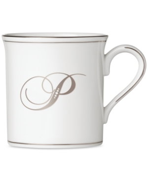 Lenox Federal Platinum Monogram Mug Script Letters