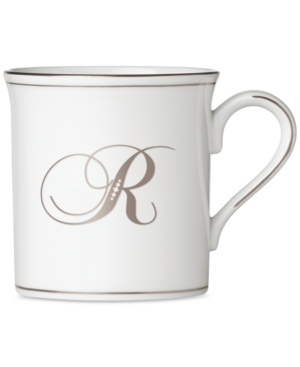 Lenox Federal Platinum Monogram Mug Script Letters