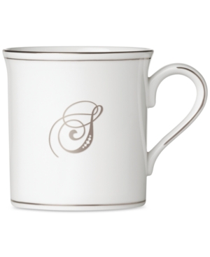 Lenox Federal Platinum Monogram Mug Script Letters