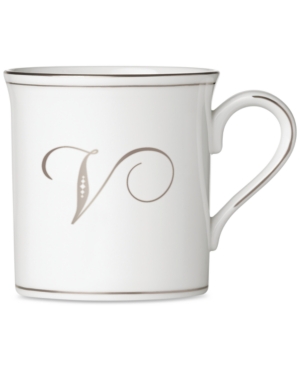 Lenox Federal Platinum Monogram Mug Script Letters