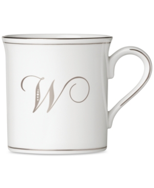 Lenox Federal Platinum Monogram Mug Script Letters
