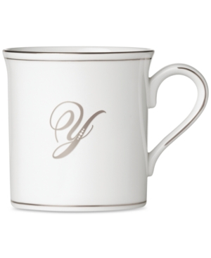 Lenox Federal Platinum Monogram Mug Script Letters
