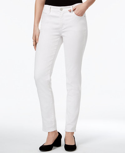 Maison Jules Bright White Wash Ankle Skinny Jeans, Only at Macy's