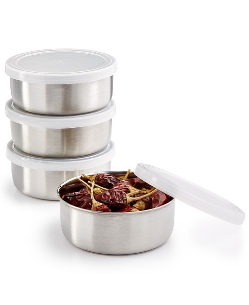 Martha Stewart Collection 4 Pc Stainless Steel Prep Bowl Lid