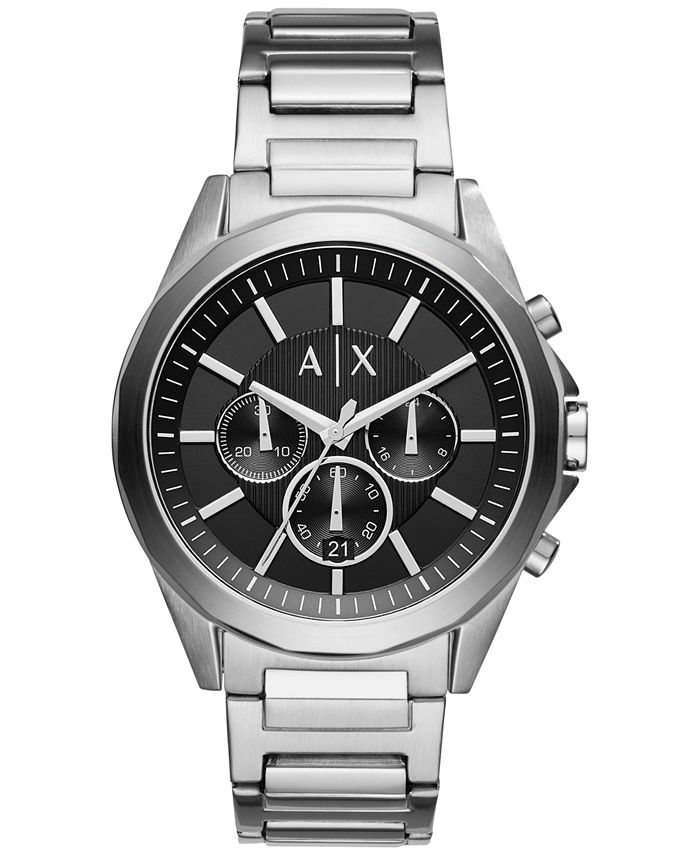 Chronograph Bracelet Men\'s Armani - Watch Macy\'s Stainless AX2600 Exchange A|X Steel